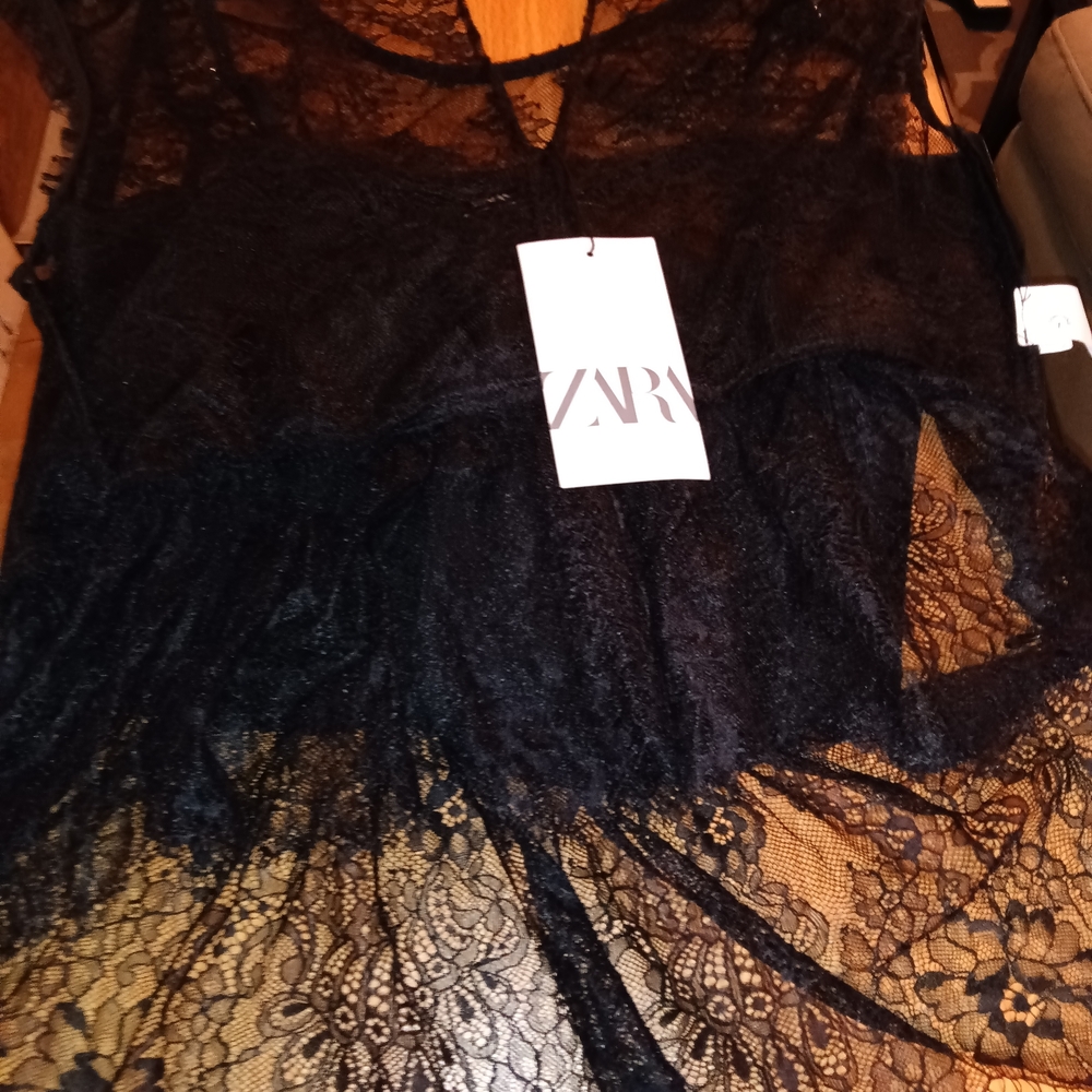 Zara Black Lace Chemise